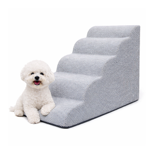 [AllmioPet] Escaleras para Mascotas de 5 Peldaños de Tela Cloud, Color Gris AMP 5 GR, Escalones Interiores para Perros y Gatos para Subir Cómodamente a Muebles y Cuidar las Articulaciones - Product Image 2