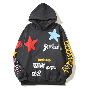 เสื้อฮู้ดพิมพ์ลายพัฟสำหรับผู้ชายเสื้อมีฮู้ดโอเวอร์ไซส์ผ้าคอตตอนผ้าฟลีซโอเวอร์ไซส์พิมพ์ลายพัฟสตรีทแวร์ - Product Image 1