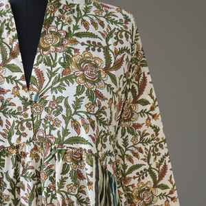 Women Pure Cotton Block <b>Print</b> Long <b>Dress</b> Stylish Flared Maxi <b>Dress</b> Handmade <b>Indian</b> Cotton <b>Dress</b> Comfortable Boho Summer Outfit - Product Image 5