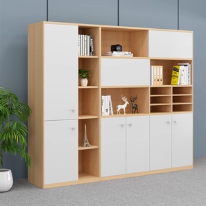 Armoire de rangement de bureau multifonctionnelle en bois minimaliste de style industriel avec portes et étagères ouvertes pour la maison, le bureau - Product Image 3