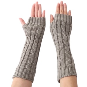 Calentadores de brazos para mujer, guantes con diseño de rombos, manoplas con orificio para el pulgar, guantes sin dedos de punto y ganchillo, logotipo personalizado y diseño personalizado - Product Image 1