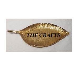 Plateau de service en feuille de la meilleure qualité fait à la main en aluminium en forme de feuille plateau de vanité plat en feuille à des prix abordables - Product Image 3