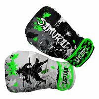 Gants de boxe professionnels en cuir de vachette de haute qualité, noirs, 8oz/16oz, avec sangle de poignet réglable et fermeture auto-agrippante, personnalisables