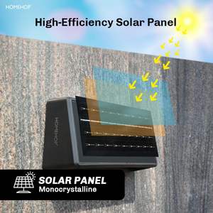 Lampe solaire Homehop pour extérieur, étanche, à LED, décorative, sans fil, murale, pour la maison, le balcon et le jardin (noir ABS) - Product Image 3