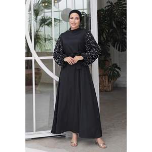 Robe Hijab Détail Perle Noir - Product Image 2