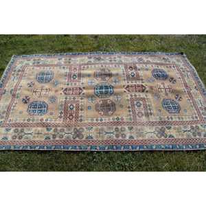 Alfombra de 4.3x7 pies, Alfombra Turca, Alfombra Azul Sólida - Product Image 4