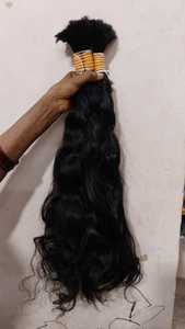 Cheveux humains Remy indiens 100% non traités, cuticules alignées, donneur unique, luxe naturel, double trame machine, en vrac - Product Image 6