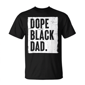 T-shirt noir pour homme, col rond, manches courtes, impression sérigraphique, cadeau pour la fête des pères, style afro-américain - Product Image 2