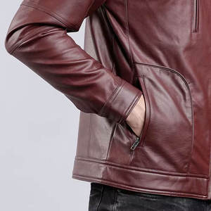 Veste en cuir pour homme, tendance, lourde, avec col montant, design unique, pour l'hiver, vêtements d'extérieur, taille standard, veste pour homme - Product Image 6