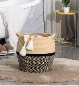 New Home Storage Organization <b>Jute</b> Toy Storage <b>Basket</b> & Laundry Kitchen <b>Jute</b> Kitchen Vegetable Storage <b>Basket</b> <b>Jute</b> Rope <b>Basket</b> - Product Image 1
