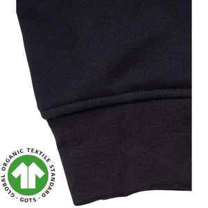 Pull à capuche en molleton de coton 100% pour femmes, noir, col roulé, fermeture à glissière, court, sweat-shirt pour femme certifié durable en gros - Product Image 5