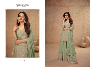 Costume Salwar prêt à l'emploi avec séquence de broderie Costume Palazzo le plus vendu pour la vente à l'exportation depuis l'Inde - Product Image 5