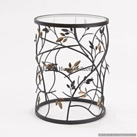 Base en marbre de couleur noire et table d'appoint supérieure avec bout en acier inoxydable et table d'appoint en métal fourniture de meubles polis brillants