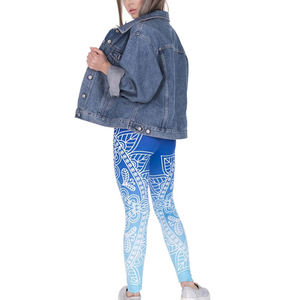 Leggings de Yoga taille haute respirants confortables pour les femmes conception d'impression mi-taille sublimée entraînement de Fitness d'entraînement de gymnastique solide - Product Image 6
