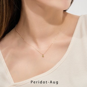 Pendentif en péridot, pierre de naissance, collier avec pierre de 10 mm, plaqué or, forme ronde, collier d'août, bijoux élégants, pendentif en pierre précieuse - Product Image 2