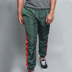 Pantalon de survêtement unisexe en nylon non tissé, coupe droite, à rayures incurvées, coupe régulière, coupe-vent, respirant, écologique, grandes tailles - Product Image 2