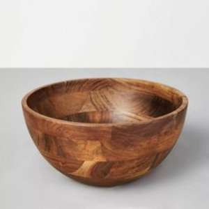 Handmade Wooden Serving Bowls with a Rich Natural Finished Providing a Warm and <b>Inviting</b> Look for Any Kitchen or Dining Space - Product Image 1