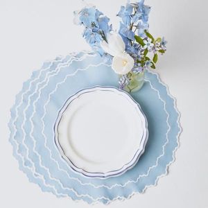 Elegant wedding gift <b>linen</b> <b>placemat</b> with embroidery work handmade for timeless and stylish dining room accessories - Product Image 5