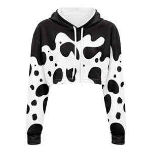 เสื้อฮู้ดผ้าฝ้ายแบบสวมหัวแขนยาวสำหรับผู้หญิงเสื้อครอปแบบสั่งทำสำหรับฤดูใบไม้ร่วง - Product Image 4