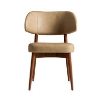 Chaise de jardin en teck, design moderne et unique, assise en mousse épaisse, tissu en cuir, résistante aux intempéries, solution élégante pour s'asseoir en extérieur