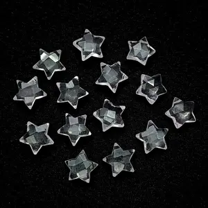 Cristal de cuarzo facetado tallado a mano forma de estrella piedras preciosas fabricación de joyas 10mm cristal cuarzo tallado piedras preciosas sueltas Briolette - Product Image 1