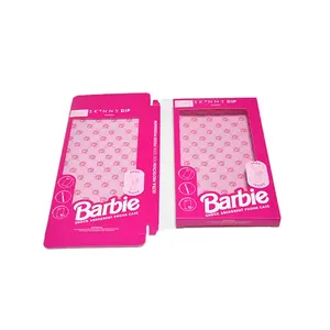 New design pink costom logo print paper package toner packaging box hanging bow tie packaging box for sweater