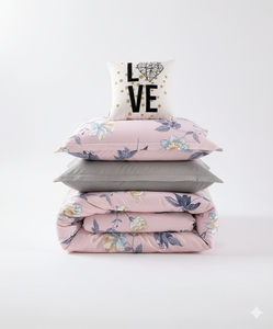 Parure de lit en coton lavé de luxe Flourish, vente en gros, pour lit double, housse de couette, ensembles de literie avec taie d'oreiller, motifs floraux, style moderne - Product Image 5