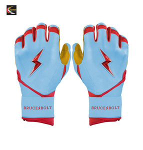 Guantes de Bateo de Béisbol Profesionales Bruce Bolt de Alta Calidad, Puños Largos, Cuero Dividido Premium, Antideslizantes, Logotipo y Diseño Personalizados - Product Image 6