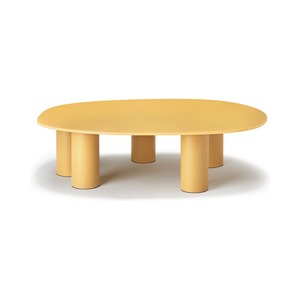 Table basse ovale avec pieds en métal peint et plateau en stratifié, pour intérieur et extérieur, fabriquée en Italie - Product Image 3
