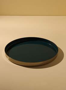 Plateau décoratif moderne en métal émaillé pour coiffeuse, table basse ou entrée Touche audacieuse et élégante pour les mariages, fêtes de Diwali - Product Image 5