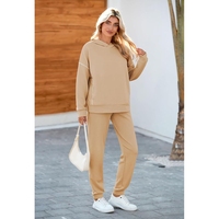 Tenues de voyage d'automne pour femmes, ensemble deux pièces en polaire respirant, éco-responsable, de haute qualité, uni, décontracté, avec demi-fermeture éclair et fermeture éclair à boutons en losange