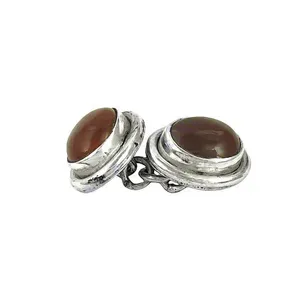 Boutons de manchette vintage en argent 925 et onyx pour homme, sertis clos, pour mariage et usage quotidien - Product Image 2