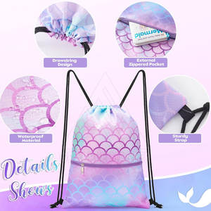 Bolsa con cordón ligera totalmente personalizada, bolsa con cordón transpirable de bajo precio a la venta - Product Image 3