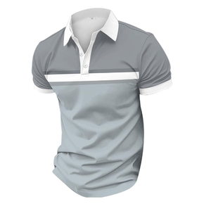 Polo d'été de haute qualité pour hommes Logo personnalisable respirant tricoté manches courtes motif solide - Product Image 4