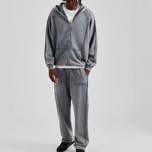 Chándal estampado ajustado informal transpirable nueva moda Jogging conjunto de chándales de dos piezas para hombre con cremallera - Product Image 1