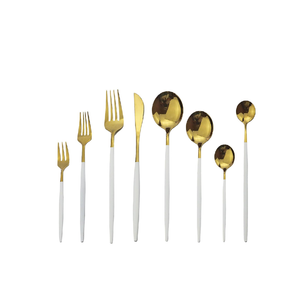 5 couverts couverts couverts argenterie métal marron couleur pvd poignée miroir laiton poli ustensiles de cuisine table - Product Image 6