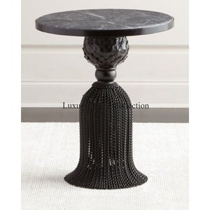 Forme carrée maison décorative Designer fantaisie Table basse ensemble de 2 abat-jour argenté en aluminium coulé fantaisie Designer fournitures faites à la main - Product Image 4