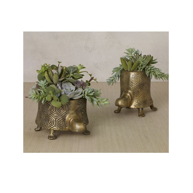 Tortoise Shape Metal Flower Vase For Home & Garden Decoration Aluminium New Generation Decorative Flower Pots & Vases For Sale