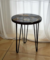Conception unique de Tableau époxyde rond floral fait main pour la table faite sur commande moderne de meubles des espaces contemporains