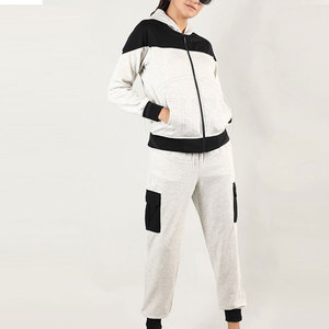 Bajo MOQ Diseño personalizado Mujeres Chándales casuales de invierno con cuello alto 100% Algodón Color personalizado y logotipo - Product Image 5