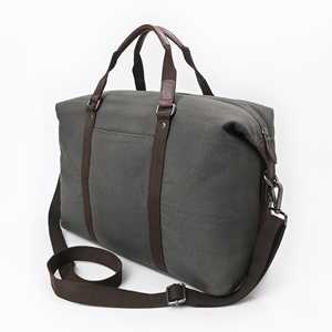 GangesGrain Promotional <b>Charcoal</b>/Brown Canvas and Leather Weekend Tote <b>Bag</b> - Product Image 6
