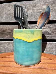 ที่ใส่เครื่องครัวเซรามิกขนาดใหญ่สำหรับวางบนเคาน์เตอร์ครัว |   ที่เก็บช้อน ตะหลิว ทัพพี |   ที่จัดระเบียบแบบฐานหนัก - Product Image 2