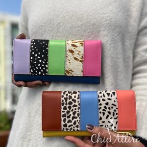 Sac à main élégant recyclé en cuir imprimé animal pochette unique multicolore pour femmes sac à main Offre Spéciale beaux portefeuilles en cuir recyclé - Product Image 1