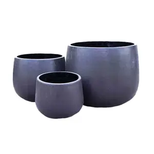 GRC Pots in Brownish Purple Durable and Beautiful Suitable for Planting and Flower Arrangement Garden Decoration