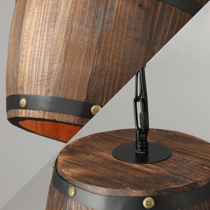 Đèn chùm gỗ cổ điển tùy chỉnh bán buôn, đèn chùm treo kiểu thùng rượu cổ điển cho quán bar phong cách <span class=keywords><strong>rustic</strong></span> - Product Image 4