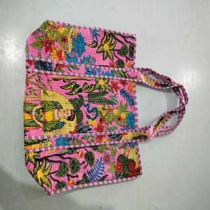 Bolsa de Mano de Lujo Hecha a Mano de Color Azul Hermoso, Bolsa de Mano Acolchada con Estampado de Algodón, Gran Capacidad, Duradera, Precio al por Mayor - Product Image 3