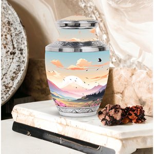 โกศบรรจุอัฐิอะลูมิเนียมร่วมสมัยคุณภาพสูงสำหรับบรรจุอัฐิมนุษย์ ของตกแต่งงานศพสำหรับผู้ปกครอง ขายส่ง - Product Image 4