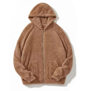 Sweat-shirt en polaire Sherpa lourd avec logo personnalisé OEM Sweat-shirt à capuche unisexe polaire Sherpa zippé de haute qualité - Product Image 3