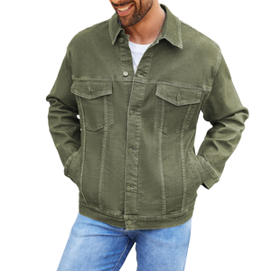 แจ็กเก็ตยีนส์ระดับพรีเมียมสำหรับผู้ชายเสื้อแจ็กเก็ตผ้าเดนิมแขนยาวแบบทันสมัยใส่ได้ตามต้องการพร้อมโลโก้ตามสั่ง - Product Image 1