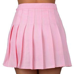 Fashion College Girls Women Mid Waist Breathable Eco-Friendly Quick Dry Solid <b>Pink</b> Short Skirts All Season - Product Image 3